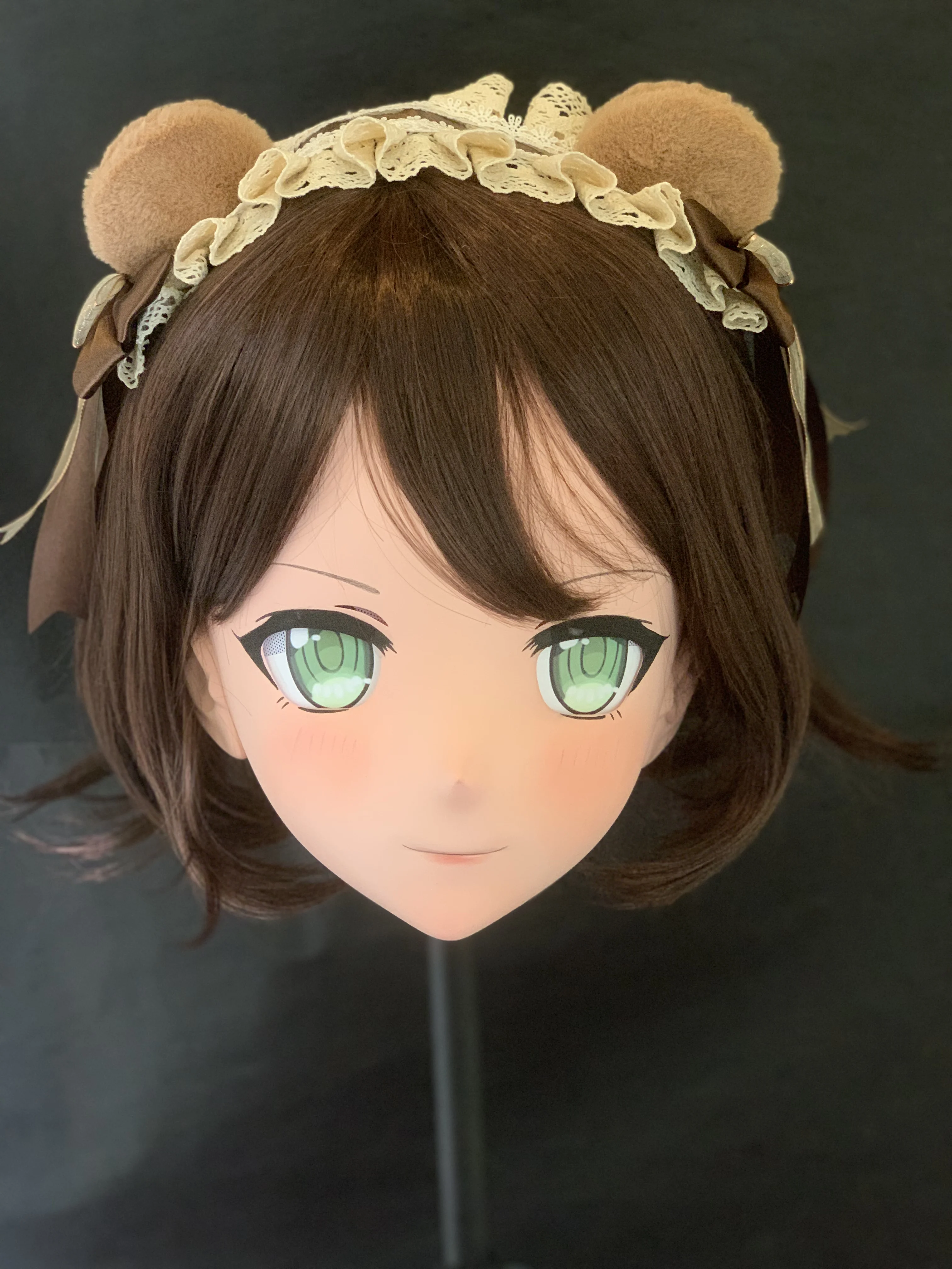 (AL28)Customize Character ! Female/Girl Resin Full/Half Head With Lock Anime Cosplay Japanese Animego Kigurumi Mask