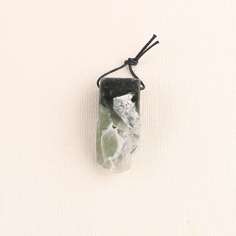 Raw Ghost Quartz  Pendant – Natural Mineral Specimen with Unique Clarity and Form