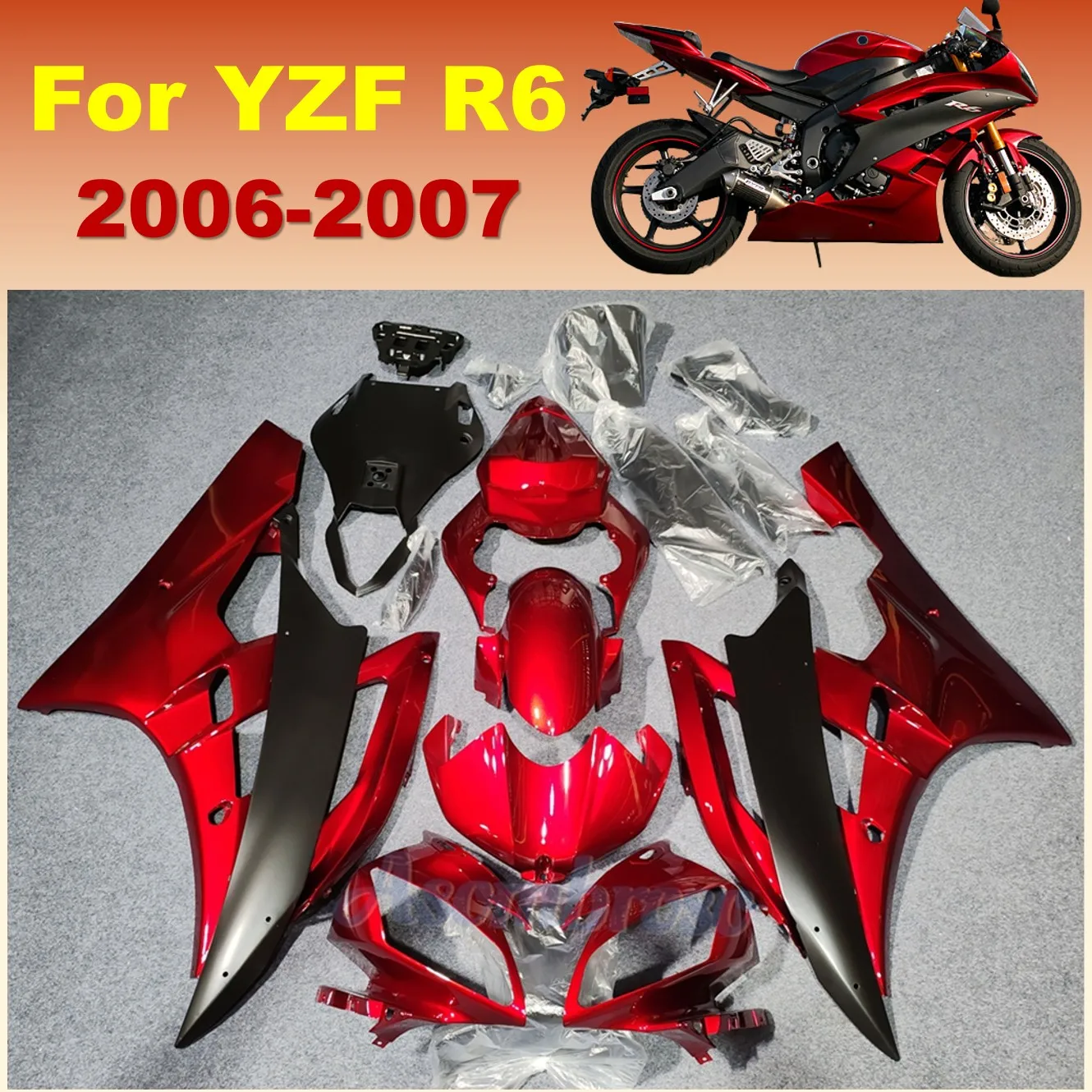 

YZF-R6 Fairing Kit For Yamaha YZF R6 2006 2007 YZFR6 06 07 ABS Plastic Complete Bodywork Set RJ11