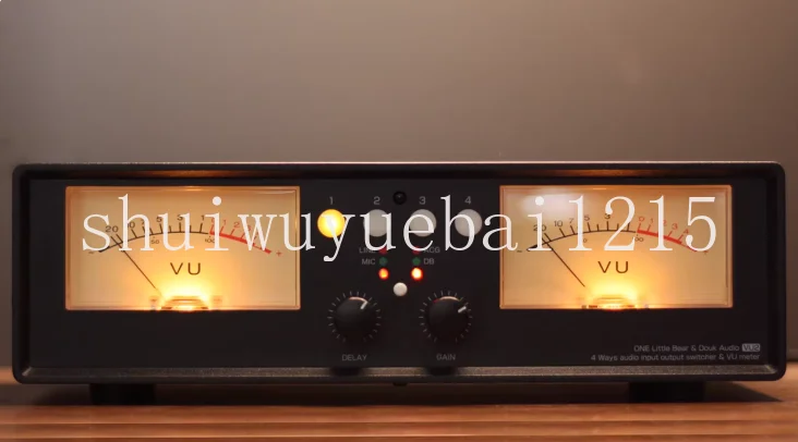 

VU2 Music Level Meter Analog VU Meter, Four In One Out Audio Switcher Splitter Voice Control with Remote Control Function