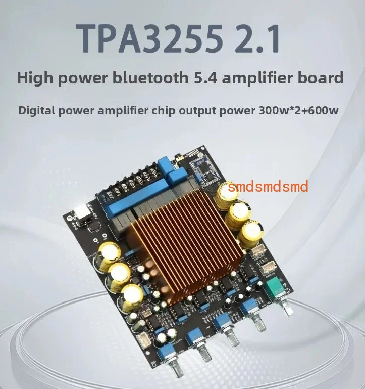 TPA3255 high power HIFI 2.1 amplifier board QCC3084 Bluetooth 5.4 extended subwoofer signal output