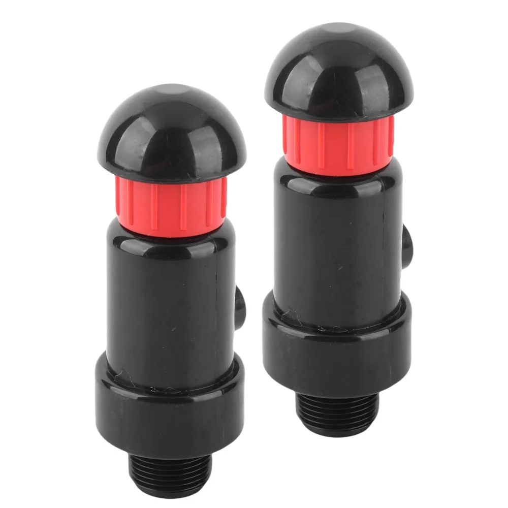 2Pcs DN20 G3/4 Male Thread Irrigation Exhaust Valve Black Lightweight Irrigation Vacuum Valve Plastic Automatic Intake Valve