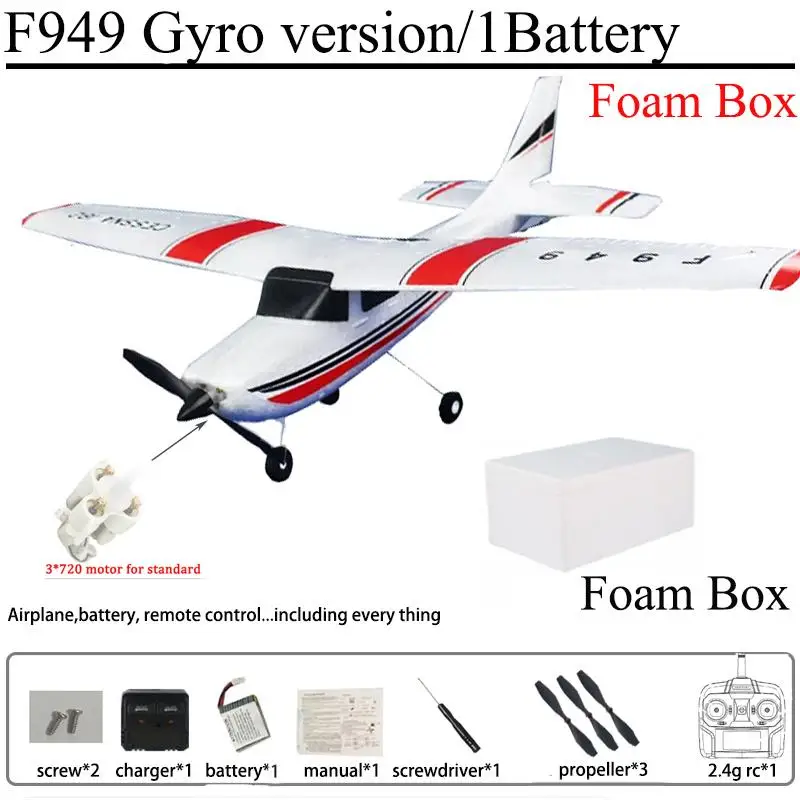 Top F949 2.4G 3D6G 3Ch RC Airplane Fixed Wing Plane Outdoor Toys Drone RTF Upgrade Version Digital Servo F949S With Gyroscope