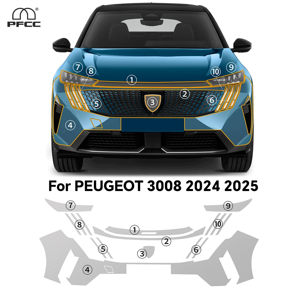 

For PEUGEOT 3008 2024 2025 TPU Anti-scratch Paint Protection Film Car Body Front Hood Clear Bra Pre-cut PPF Invisible Resistant