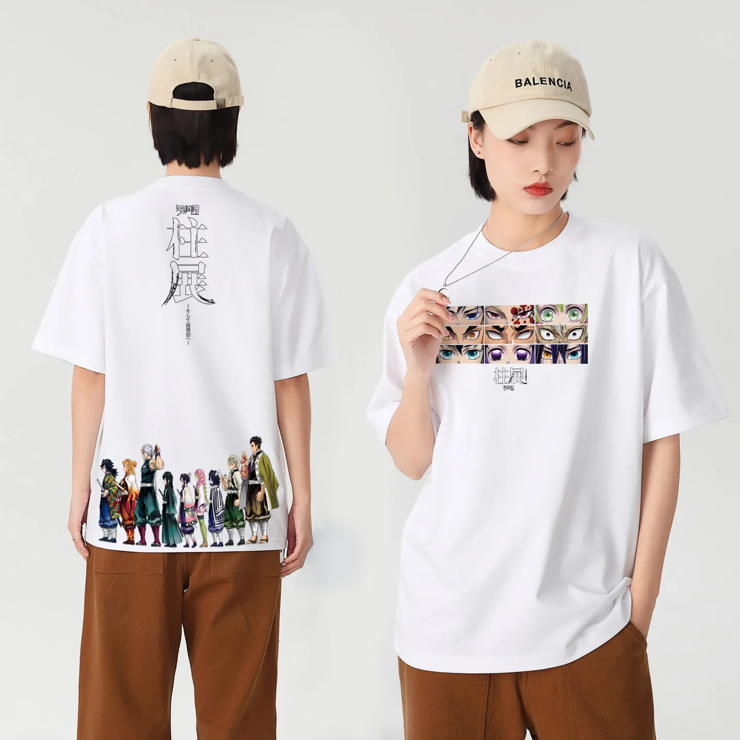 Anime Demon Slayer Peripheral Column Exhibition Joint Unlimited City Theater Edition2025Summer Koszulka męska/damska z czystej bawełny