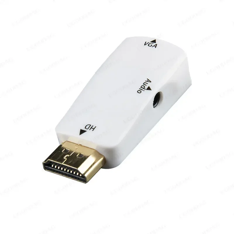 Hdmi-macho compatível para vga fêmea adaptador conversor de cabo de áudio fhd 1080p 720p 480p computador portátil caixa de tv computador projetor