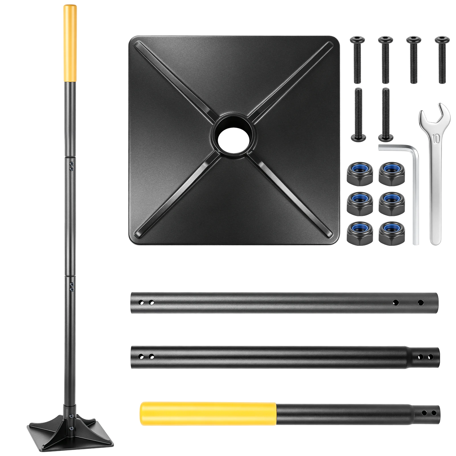 Detachable Steel Soil Compactor Garden Tamper Tool Hand Held Ground Presser for Landscaping Paving Garden Ground Compaction