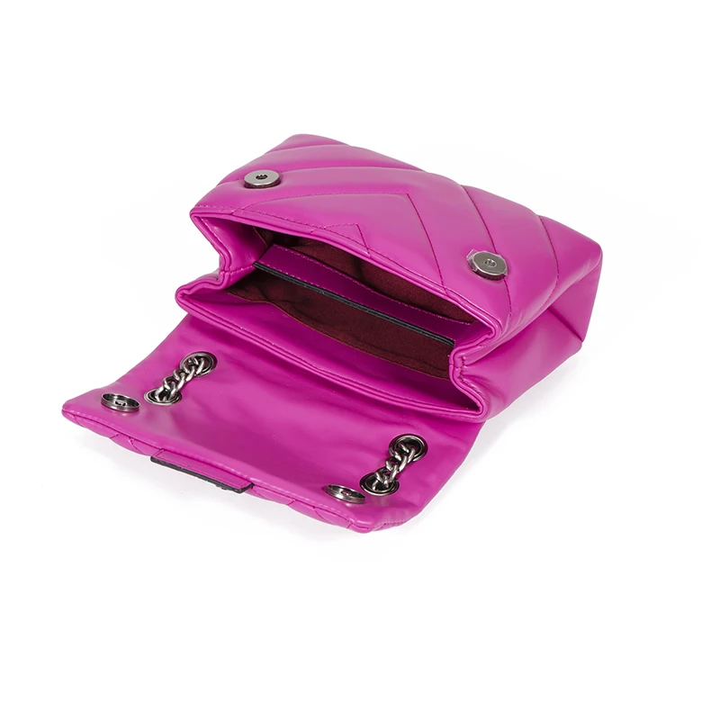 Luxury Design Lady Handbag Pink Pu Leather Women Purse Small Square Bag In Rhomboid Shape Cross Body Bag Shoulder Bag