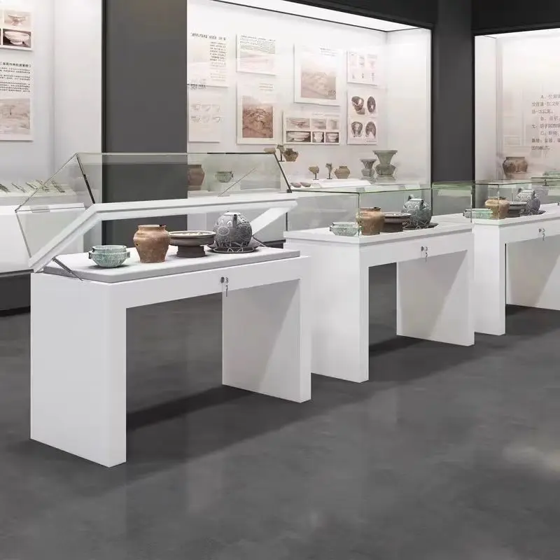 Museum Hydraulic Glass Display Cabinet Documentation Calligraphy and Painting Medal Exhibition Cabinet
