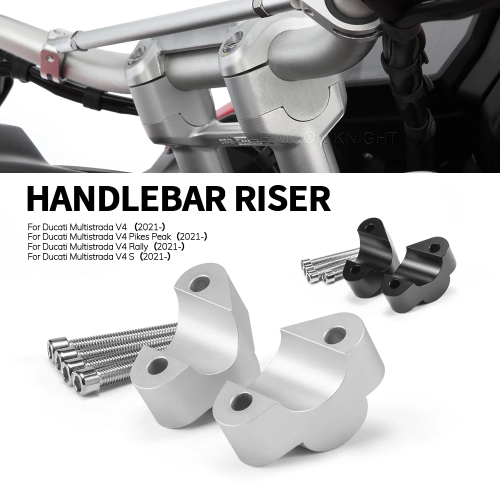 Motorcycle Handlebar Riser Drag Handle Bar Clamp Extend Adapter For Ducati Multistrada V4 S Rally Pikes Peak 2021- MultistradaV4