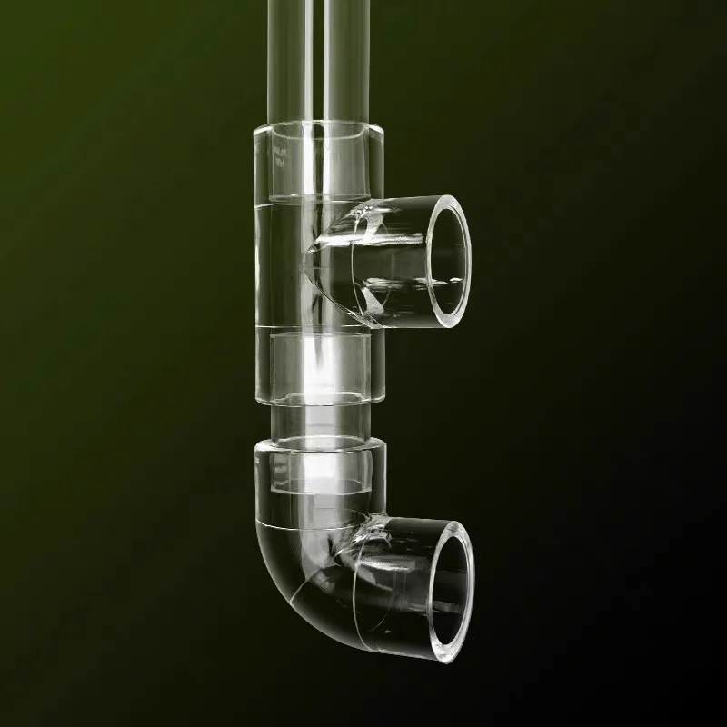 Clear Aquarium Dual Water Outlet Tube Backpack/Bottom/Side Filter Return Pipe fittings Doube Outlet With Anti-Siphon Protecation