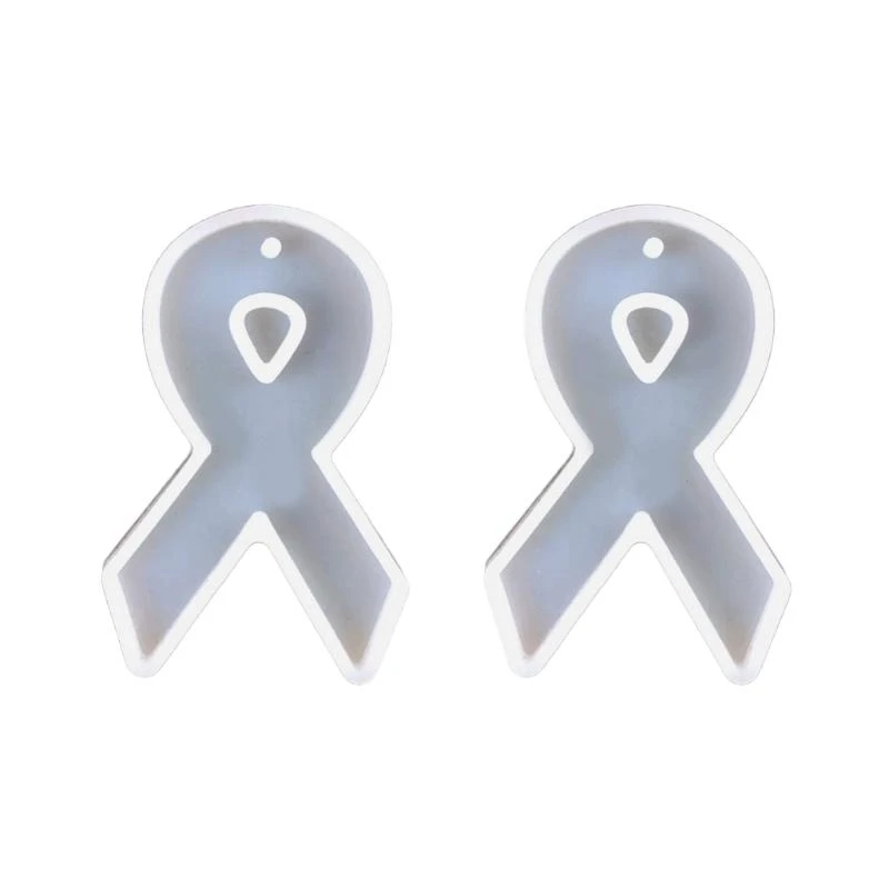 JU64 Diy Crystal Epoxy Mold Earrings Pendant Jewelry Mold Hanging Pendant Decoration  Care Ribbon Mirror Silicone Mold