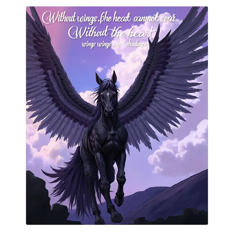 1 قطعة بطانية الفانيلا بطانية الحصان المجنح: فن الخيال مع اقتباس ملهم لليالي مريحة #2