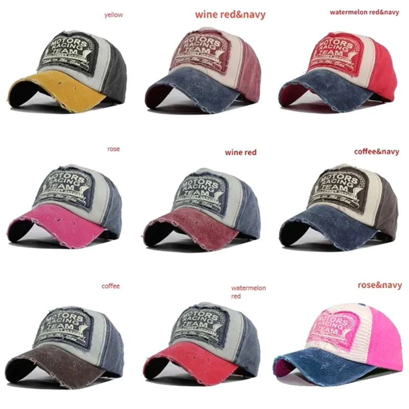 Korean Classic Patch Color Baseball Cap Coated MOT Fashion Outdoor Shade Hat Wholesale Wash Pure Cotton Hat