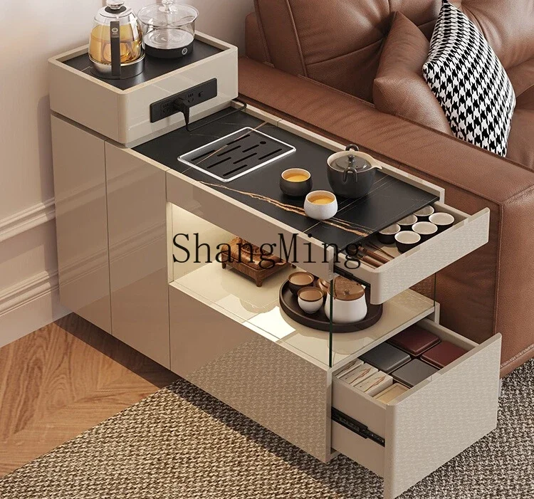 FG good-looking sofa side tea cabinet living room light luxury high-end trolley with kettle