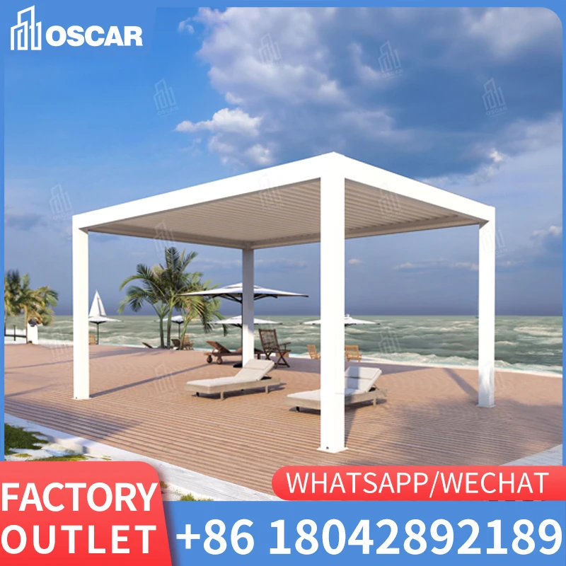 Outdoor gazebos patio roof aluminium bioclimatique pergolas automatic 6x4 4x4 4x5 4x3 3x5.5 exterior para pergola bioclimatica