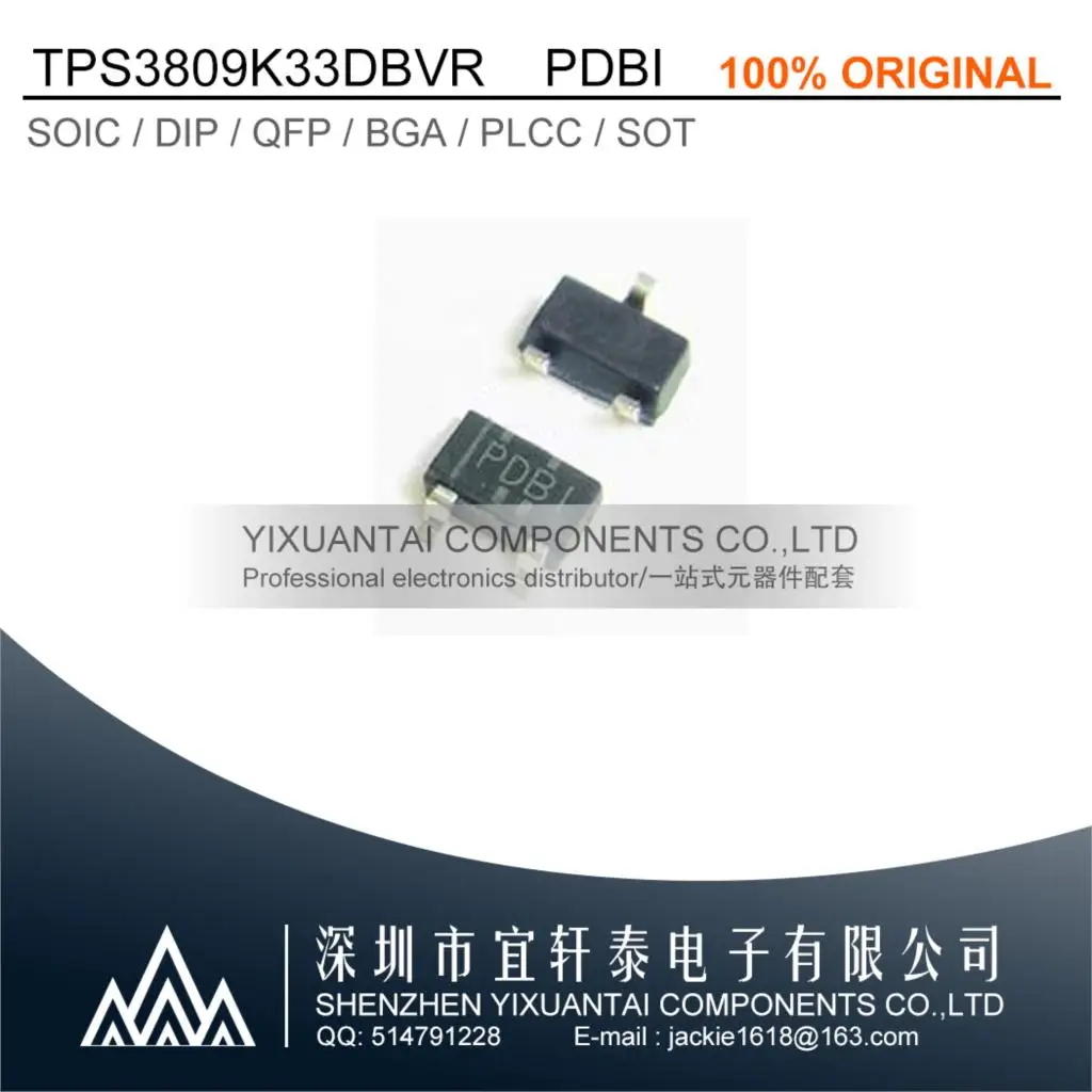 

10PCS/LOT TPS3809K33DBVR TPS3809K33D TPS3809K33 Marking:PDBI IC SUPERVISOR 1 CHANNEL SOT23-3 New Original