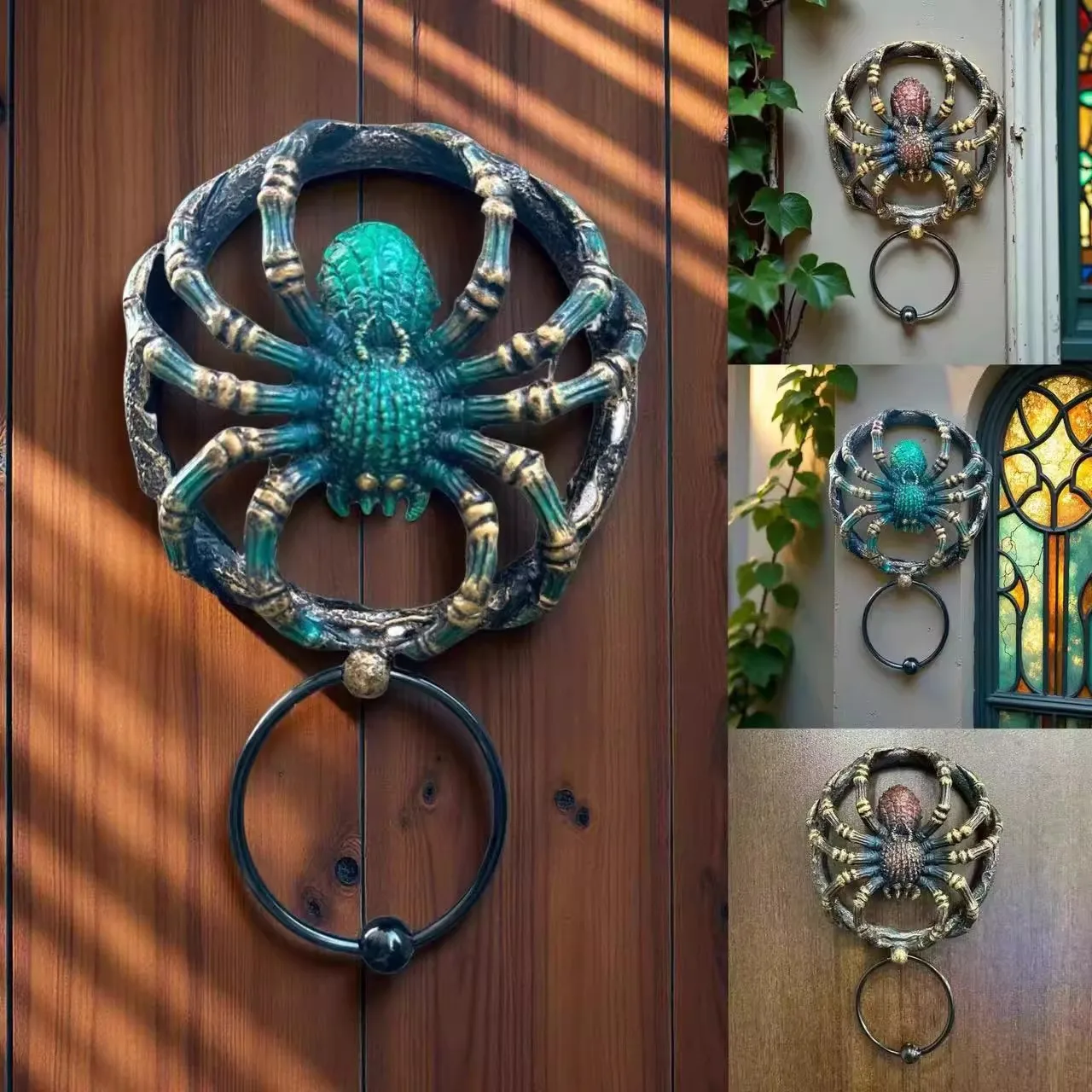 

Halloween Decorations: Spider Door Knob Hanging Accessories Resin Crafts Wall Decorations for Tattoo Shops