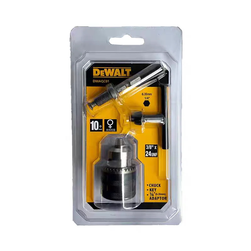 DeWalt Hex to Three-Jaw Chuck 1.5-10mm with Keyless Metal Chuck DWAQC01
