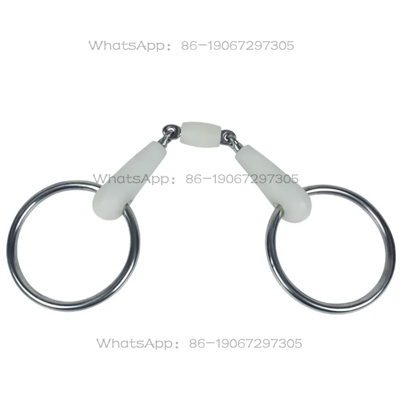 Large Ring Horse Bit with Soft Rubber Mouthpiece Equestrian Tack for Show Jumping