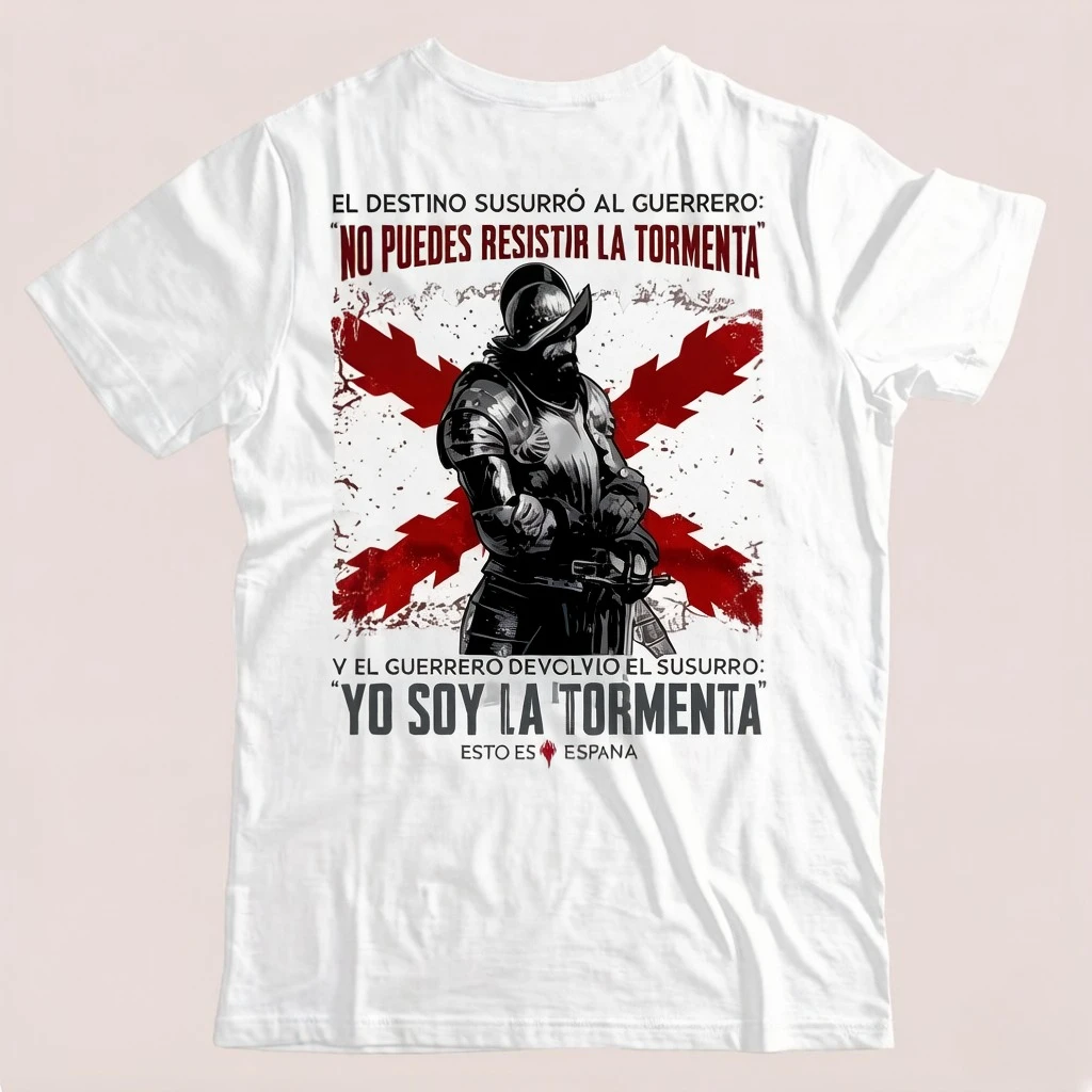 Camiseta de manga corta con bandera de cruz de Borgoña, Tercios Españoles, This Is Spain, informal, de algodón, con cuello redondo, para hombre, de verano