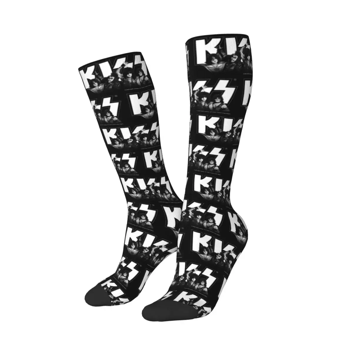 Kiss Rock Band Retor Socks Harajuku Sweat Absorbing Stockings All Season Long Socks Accessories for Unisex Birthday Present