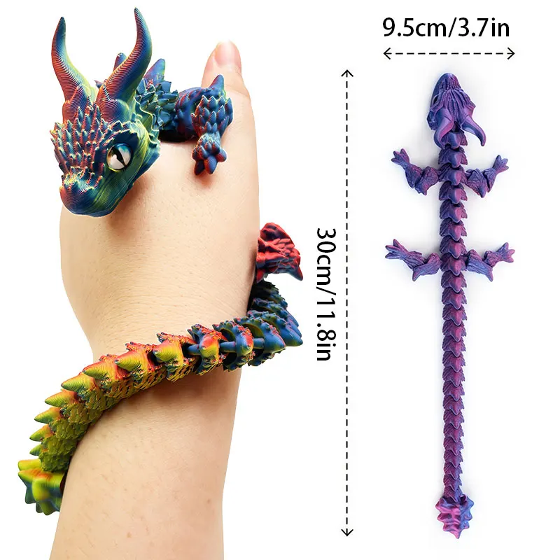 3D Printed Dragon Magic Moving Joint Statue Halloween Scary Decorations Unique Office Display Creative Craft Collectible Gift