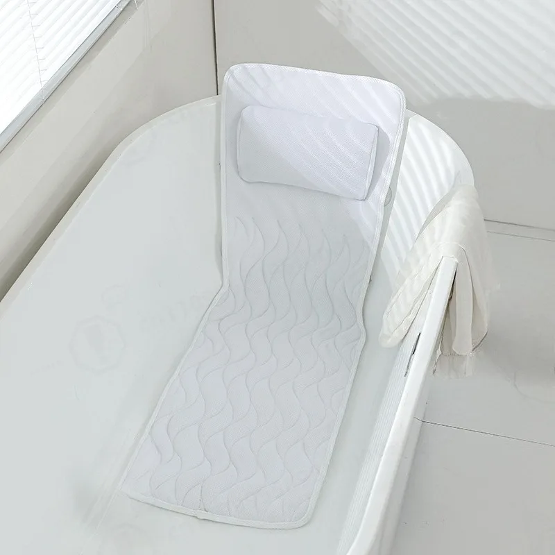 

Upgraded 4D Mesh Bath Pillow Non Slip Suction Cup Breathable Washable Tub Headrest