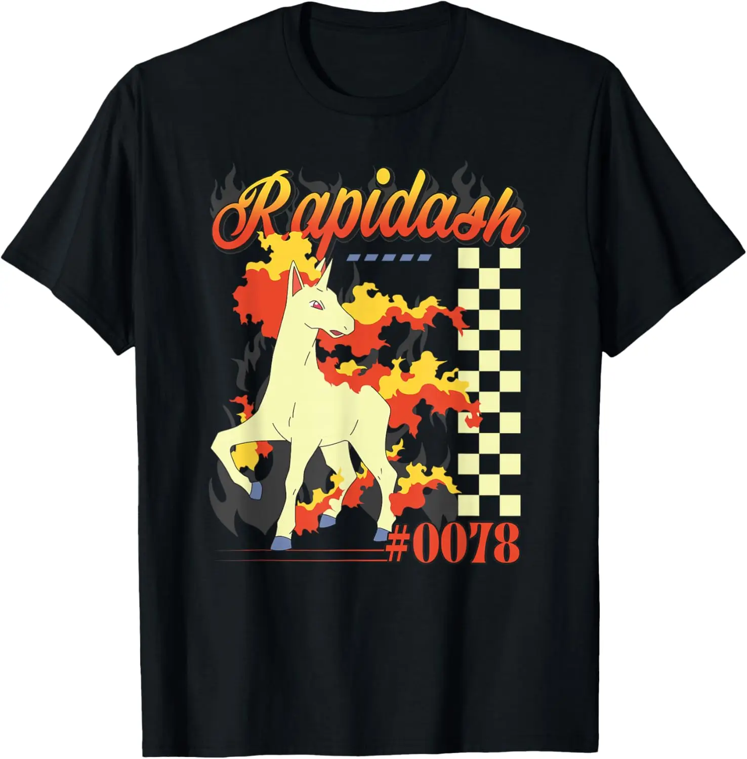 Pokémon Rapidash Pokedex Entry #0078 Cool Pose T-Shirt S-6XL