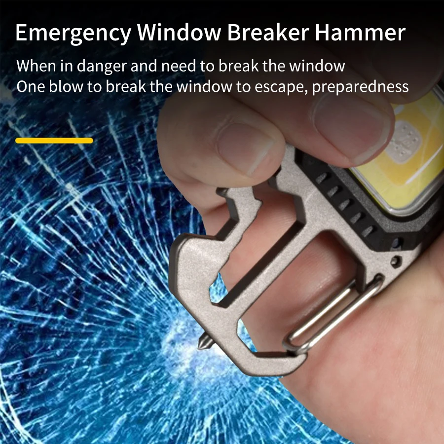 Ultra Small Mini LED Light Rechargeable Keychain Light Outdoor Camping COB Work Light Portable Pocket Wrench Screwdriver