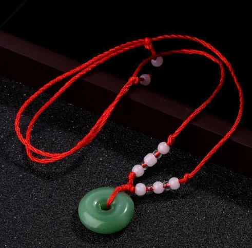 Ping An Buckle White Jade Pendant Men's and Women's Jade Necklace