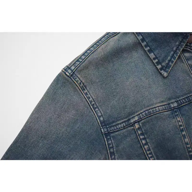 Women's Retro Denim irt Jaet Autumn Winter Outerwear Casual Classic Fit Non-Sinking Other Material 00% Sve Length