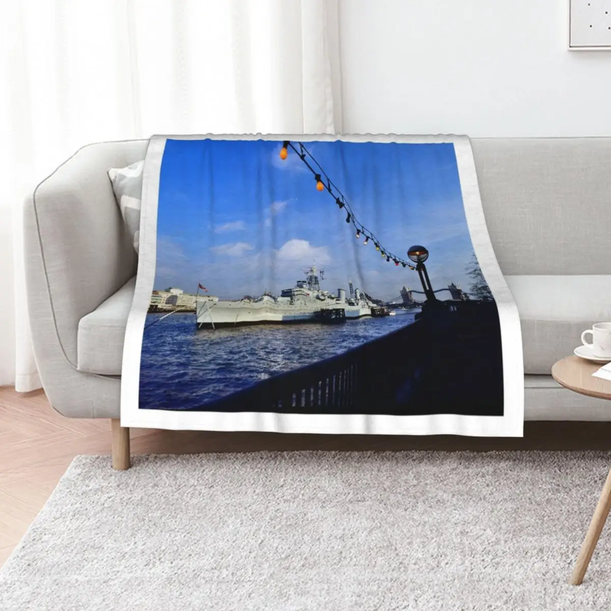 

HMS Belfast, light cruiser warship. Throw Blanket For Baby For Sofa Thin Sofa Throw Luxury Designer Blankets