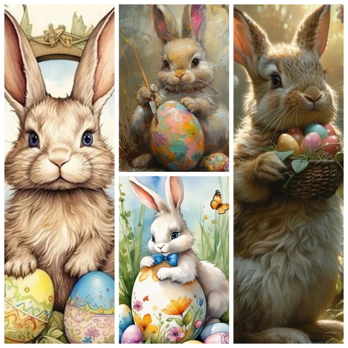 

1pc frameless Painting By Numbers Cartoon Rabbit Drawing On Canvas Easter Art Hand Paint Kits Modern Diy Gift Europe Art Wall De