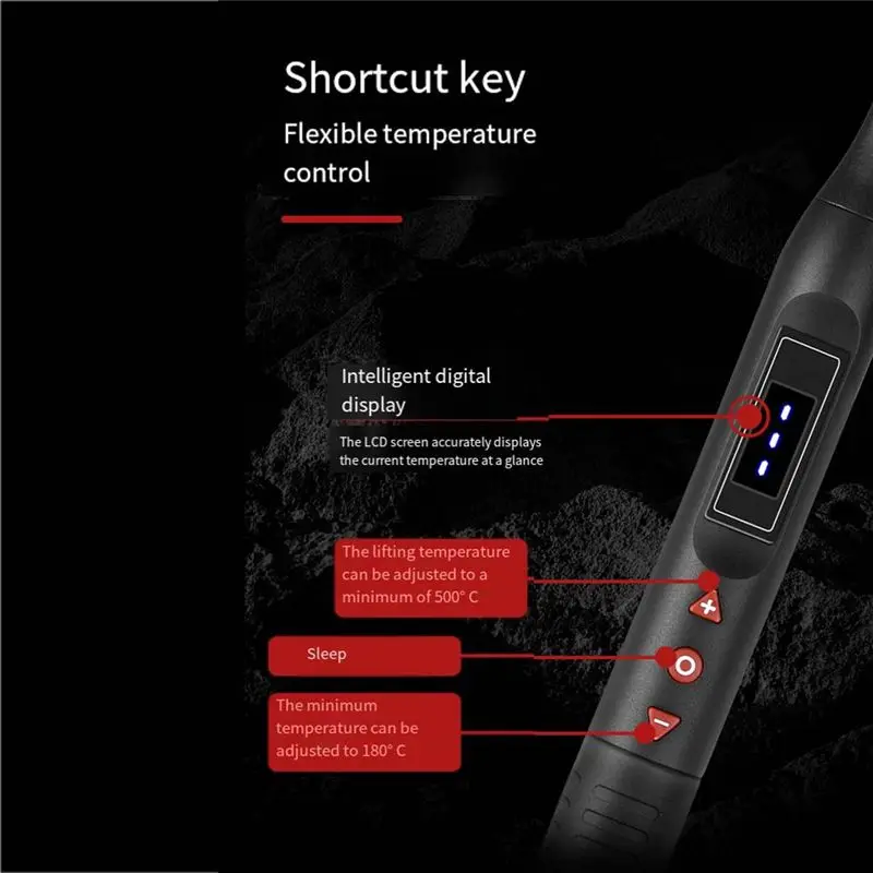 A20F-80W Soldering Iron Kit Adjustable Temperature LCD Screen Soldering Welding Tool Soldering Iron Tip Tweezers EU Plug