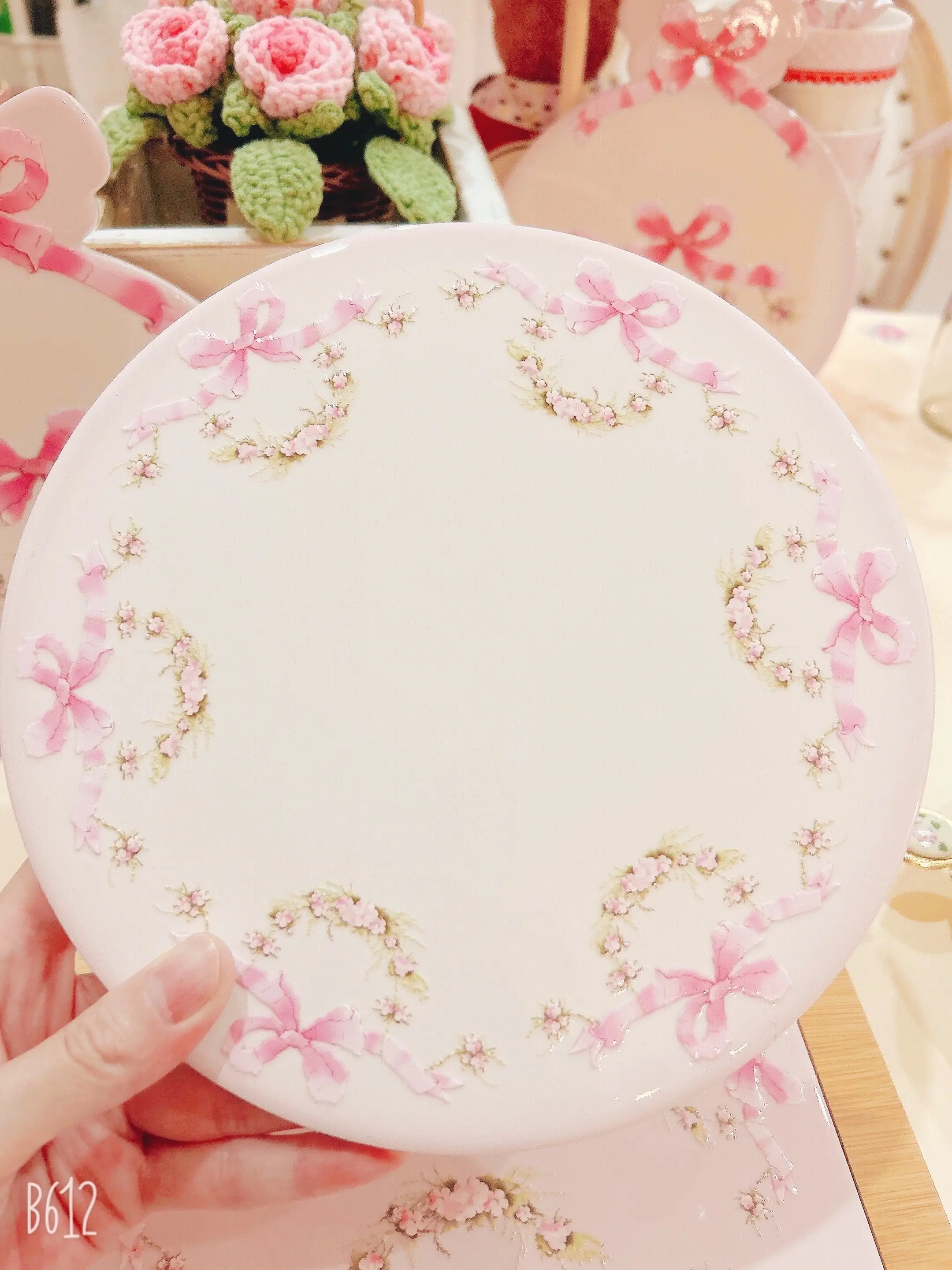 Ceramic Relief Painting Rose Decoration Ceramic Insulation Pad Ceramic Tile Home Desktop Ornament As Teapot Mat Pot Mat Coaster