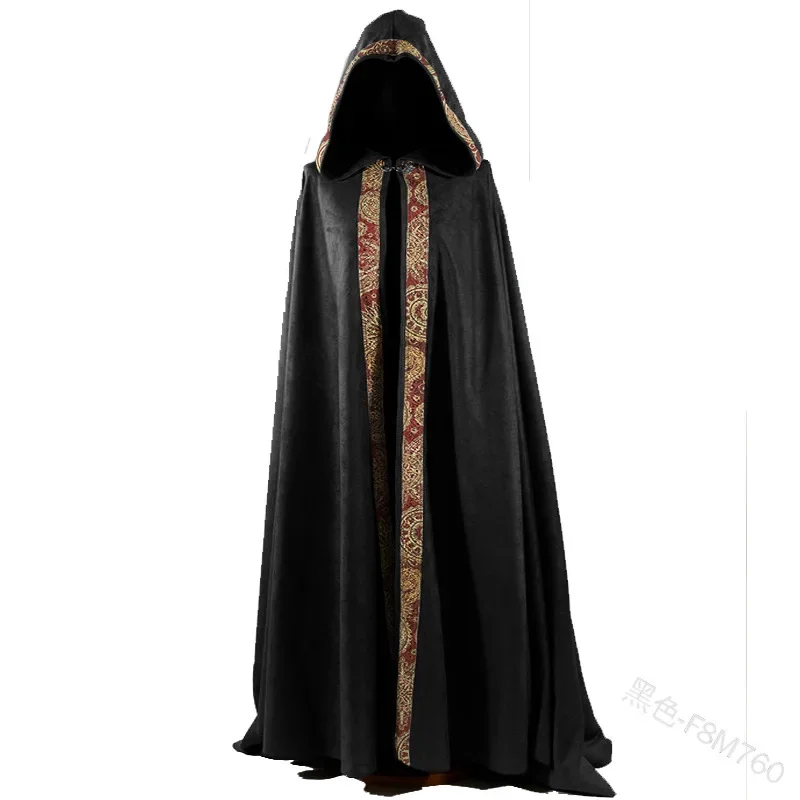 Middeleeuwse Vrouwen Mannen Vintage Gothic Kapmantel Jas Halloween Vampier Duivel Tovenaar Cape Viking Robe Gown Party Cosplay Kostuum