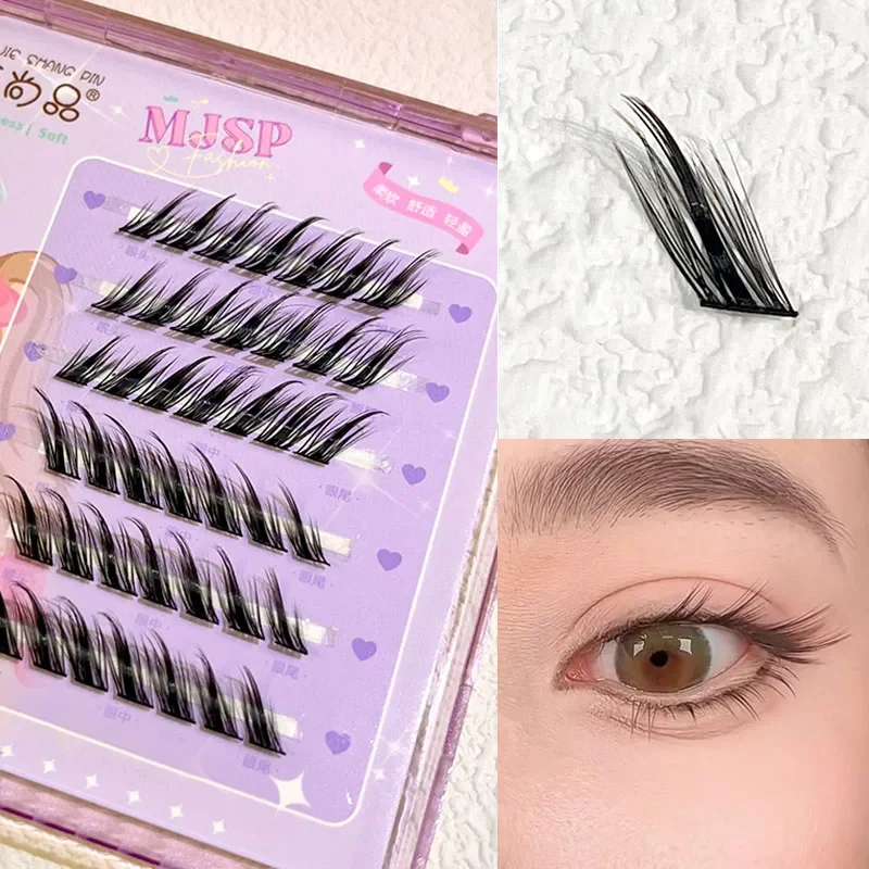 Hybri Flying Fox False Eyelashes Single Cluster Hybrid  Extension Segmented Natural Fox Eye Effect Individual Lashes Makeup Tool