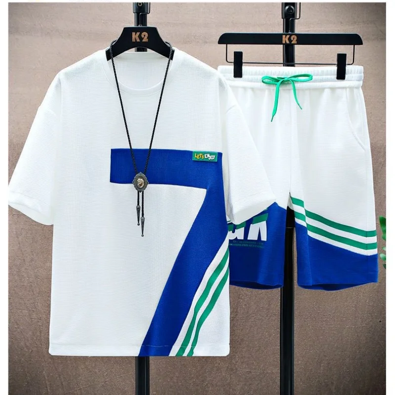 Summer clothing for high school and junior high school students, quick drying short sleeved t-shirt, sports suit for boys, teena