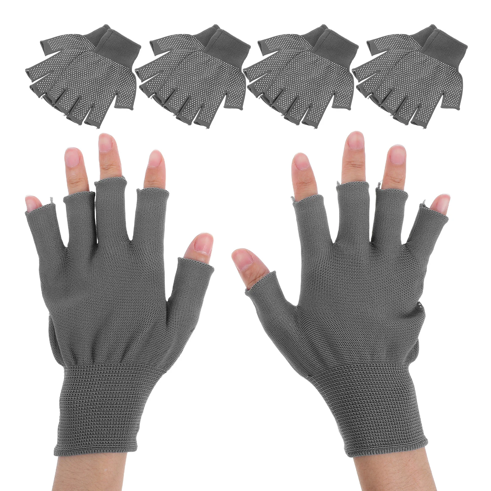 

5pcs Anti-Slip Fingerless Gloves Winter Warm Work Mittens For Typing Touchscreen Cycling Driving Repair Lightweight Breathable