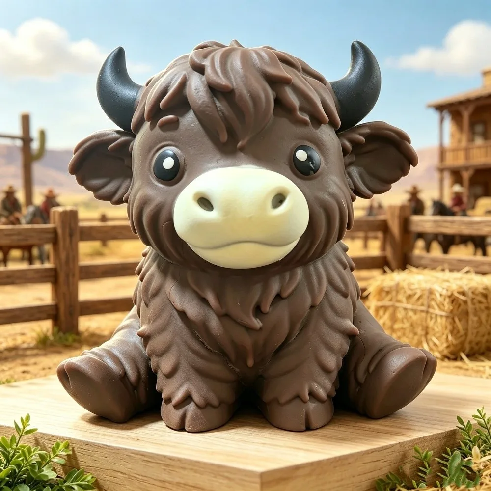Slow Rising Highland Cow Fidget Toy Squeeze Slow Rebound Highland Cow Squishies Toy Soft Texture Highland Cow Sensory Toy