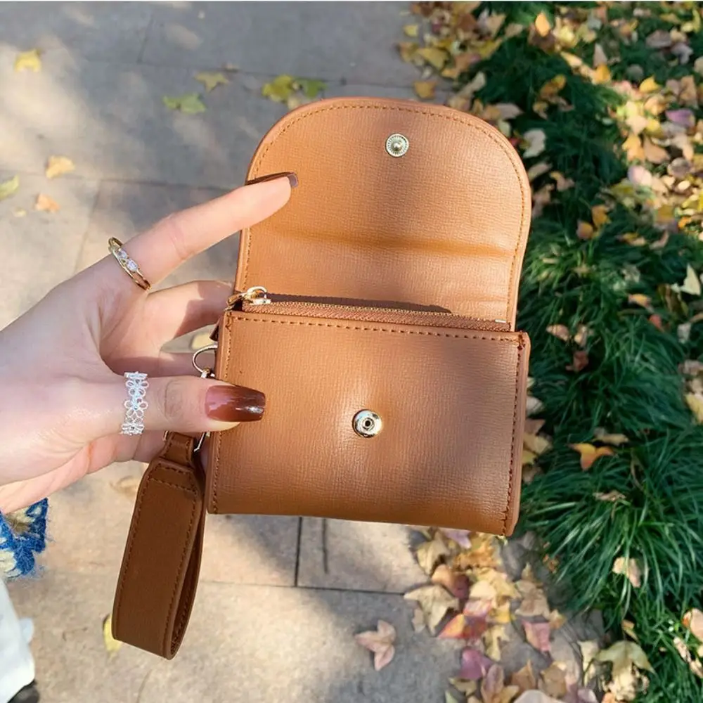 تصميم الأزياء الكورية نمط واسعة حزام المحفظة رقيقة جدا قصيرة مخلب حقيبة أموال محفظة سستة بولي Leather حامل بطاقة جلدية النساء