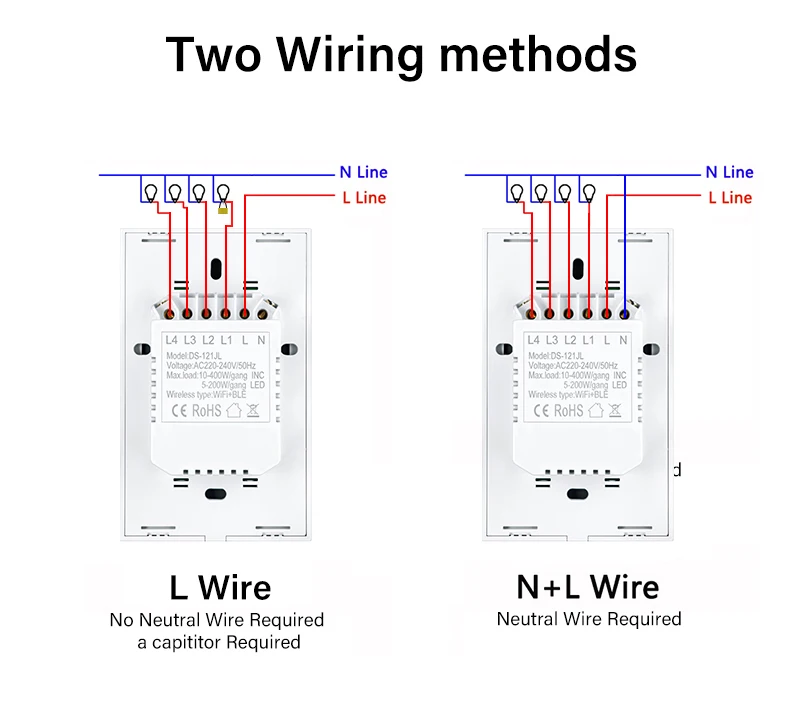 Умный выключатель AUBESS Tuya Wi-Fi/Zigbee, настенный сенсорный выключатель, работает с Alexa Google Home, нейтральный провод, не требует нейтрального провода