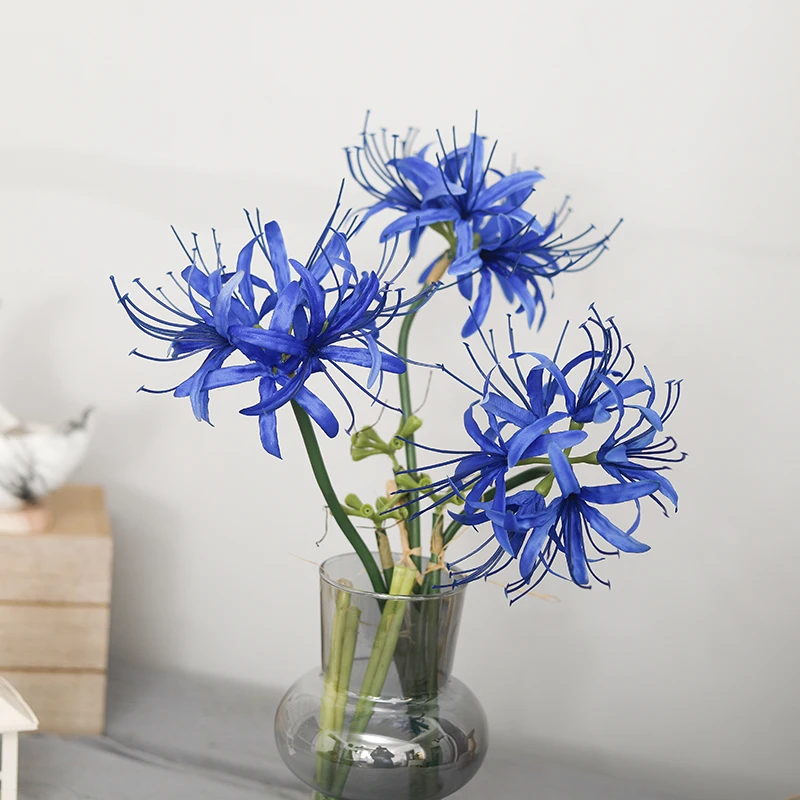 الاصطناعي الأحمر العنكبوت زنبق زهور الحرير مع الجذع الطويل ديكور للطاولات باراميتا ليكوريس رادياتا ماندالا Manjusaka زهور الحرير #2