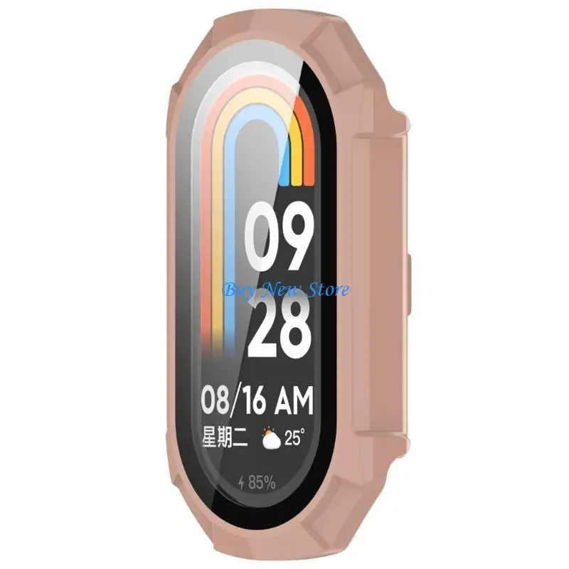 

20CE Tempered Film PC Case Protector for Mi-Band 8 Shockproof-Bumper Onepiece Housing