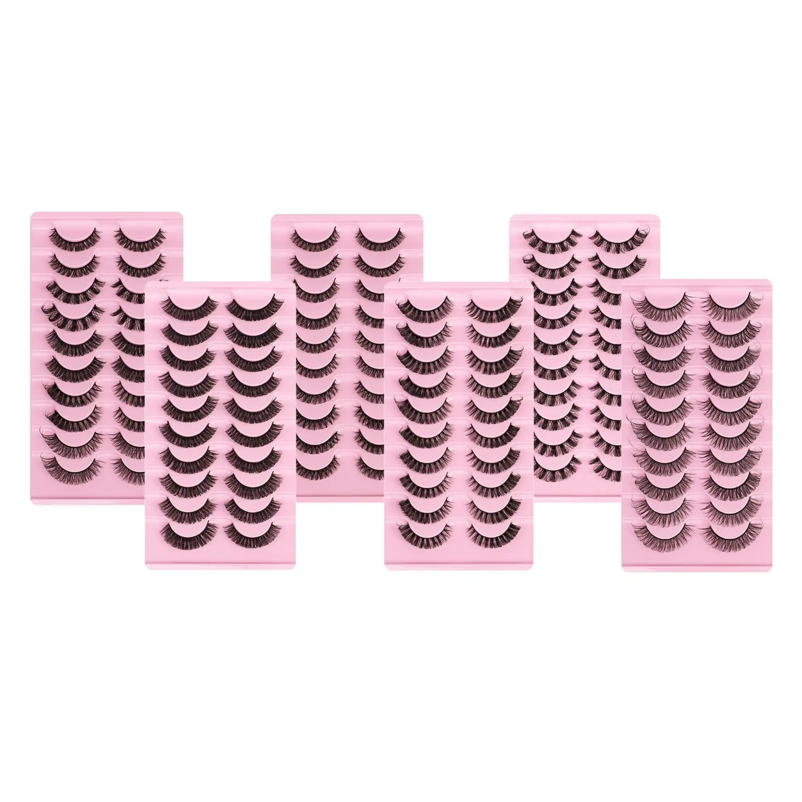 10 Pairs Russian Strip Lashes DD Curl False Eyelashes Natural Look Handmade