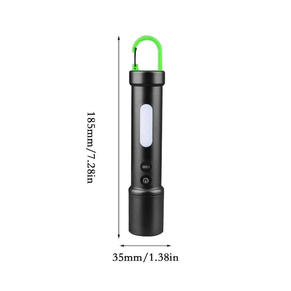 With Side Lamp Strong Light Flashlight Portable Hook Rechargeable Outdoor Small Flashlight Convenient Waterproof Camping Lamp