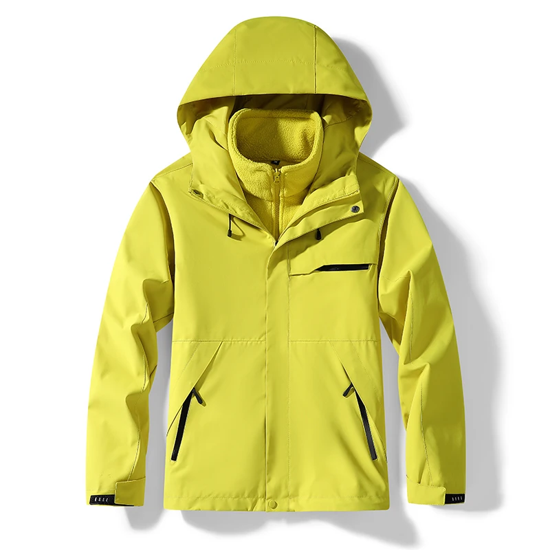 

Men Women Outdoor 3-in-1 Removable Inner Jacket Windproof Waterproof Warm Couple's Coat Mountaineering Cycling Travel Jacket
