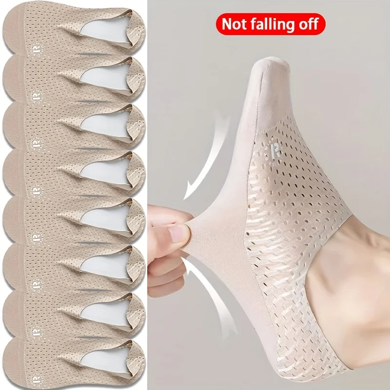 

8 Pairs Men's No-Show Socks Breathable Mesh Lightweight Seamless Design for Spring/Summer Casual Formal Outdoor & Gift Use