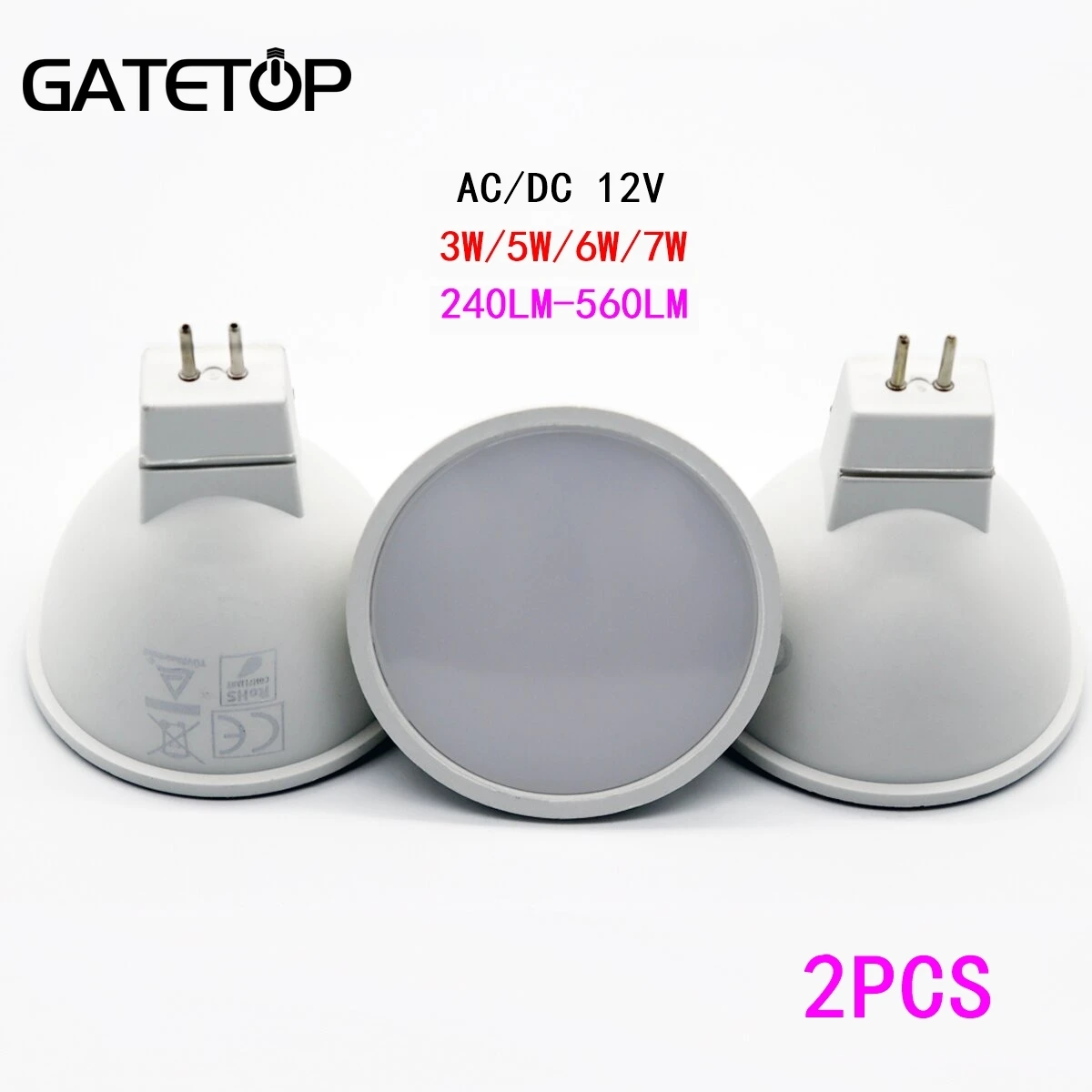 2PCS LED Spotlight MR16 GU5.3 low pressure AC/DC 12V 3W 5W 6W 7W Light Angle 120  degrees Warm White Day Light LED Light Lamp